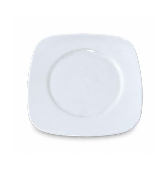 White Rounded Square Ceramic Plate